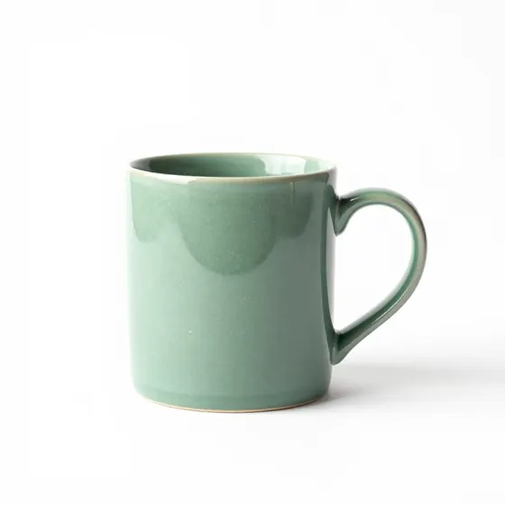 Green ceramic mug product photo without labels